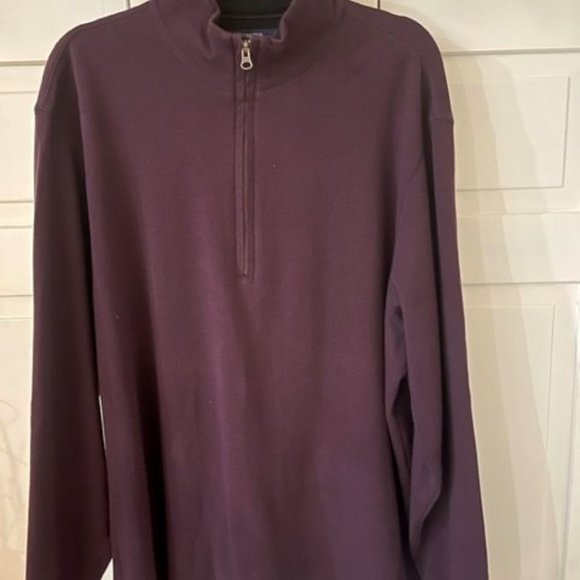 Cremieux Classics 1/2 Zip Purple Pullover Sweater Mens XL Soft Knit Mock Neck - Picture 8 of 8
